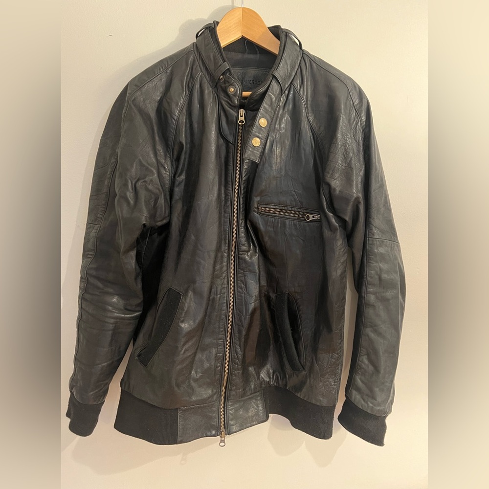 Zanerobe Leather Jacket Black Large